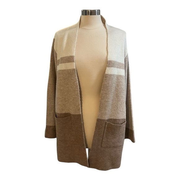 Alfred Dunner Large St.Moritz Warm Color Block Open Front Cardigan Women's - Picture 4 of 7
